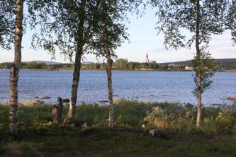 Vy från campingen i Arjeplog
